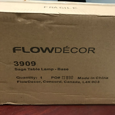 Flow Decor Sage Table Lamp - Base Only (Shade Not Included)