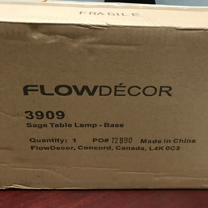 Flow Decor Sage Table Lamp - Base Only (Shade Not Included)