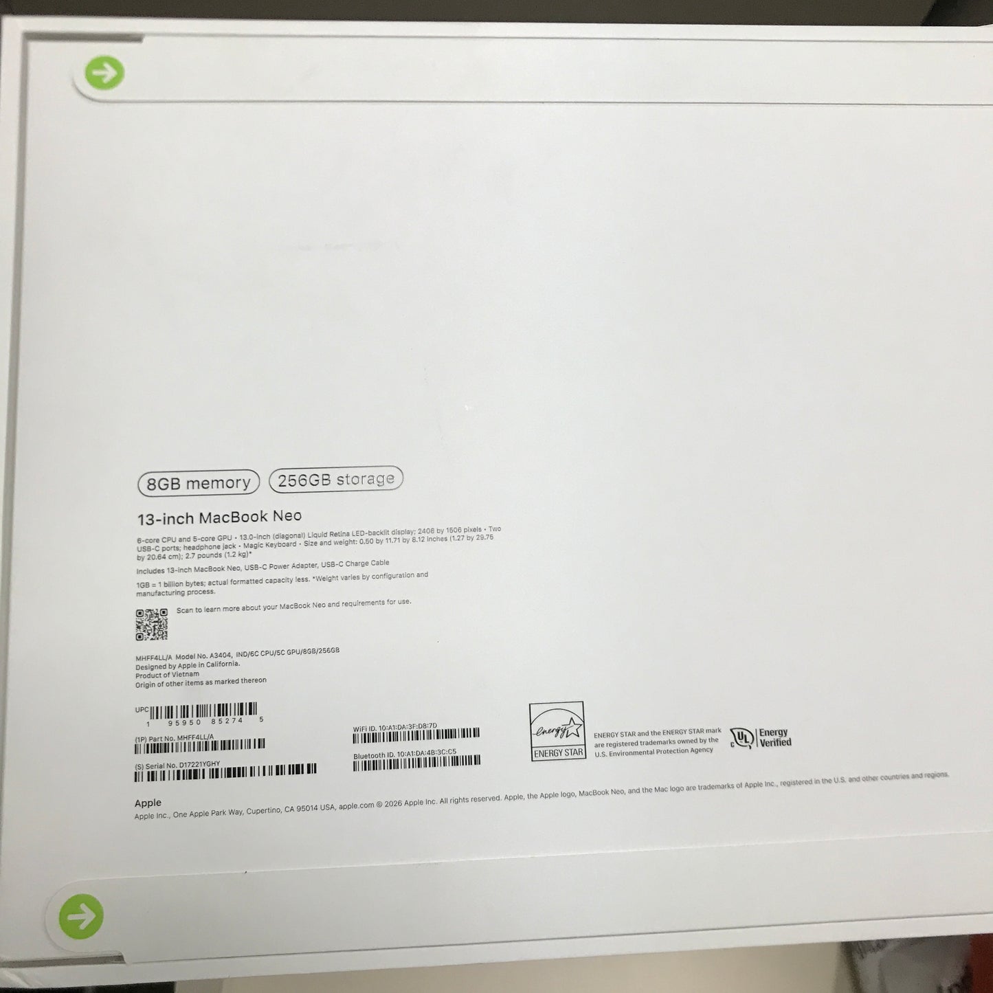 Apple MacBook Neo (8GB Memory / 256GB Storage) - Indigo