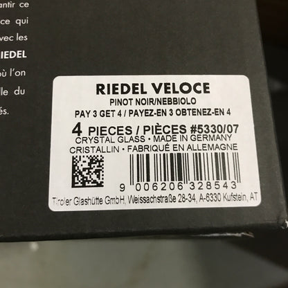 RIEDEL Veloce Pinot Noir / Nebbiolo - Set of 4 Glasses