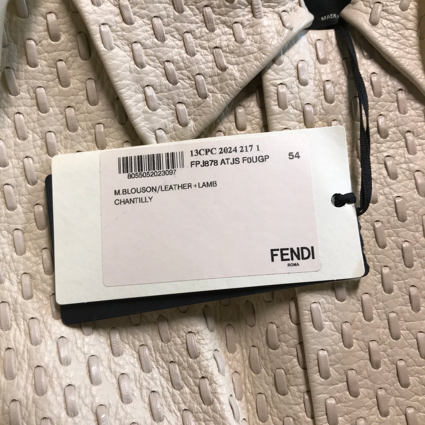 Fendi Blouson White Deerskin Selleria Blouson - Mens Jacket