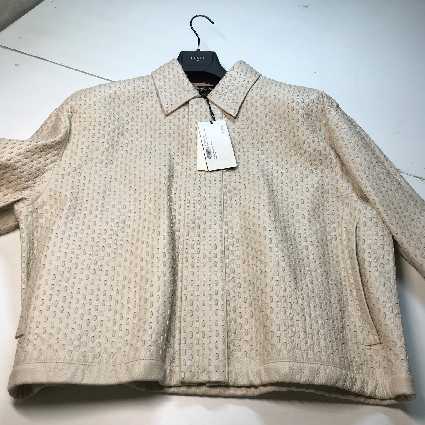 Fendi Blouson White Deerskin Selleria Blouson - Mens Jacket