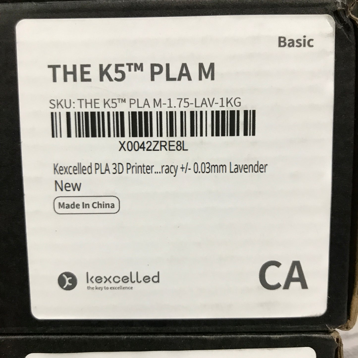 kexcelled 3D Printer Filament THE K5 PLA M-1.75-LAV-1KG - Lavender