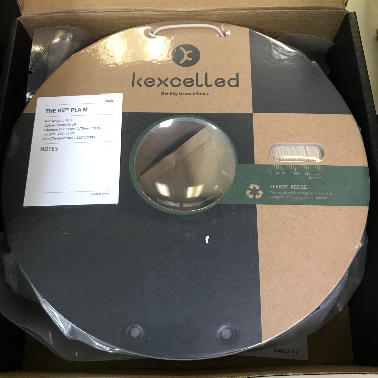 kexcelled 3D Printer Filament THE K5 PLA M-1.75-KRT-1KG - Matte Kraft