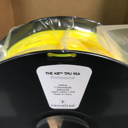kexcelled 3D Printer Filament THE K8 TPU 95A-1.75-YLW-1KG - Yellow