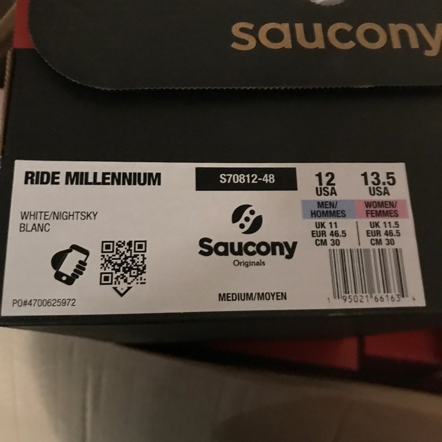 Saucony Ride Millennium - White/Nightsky