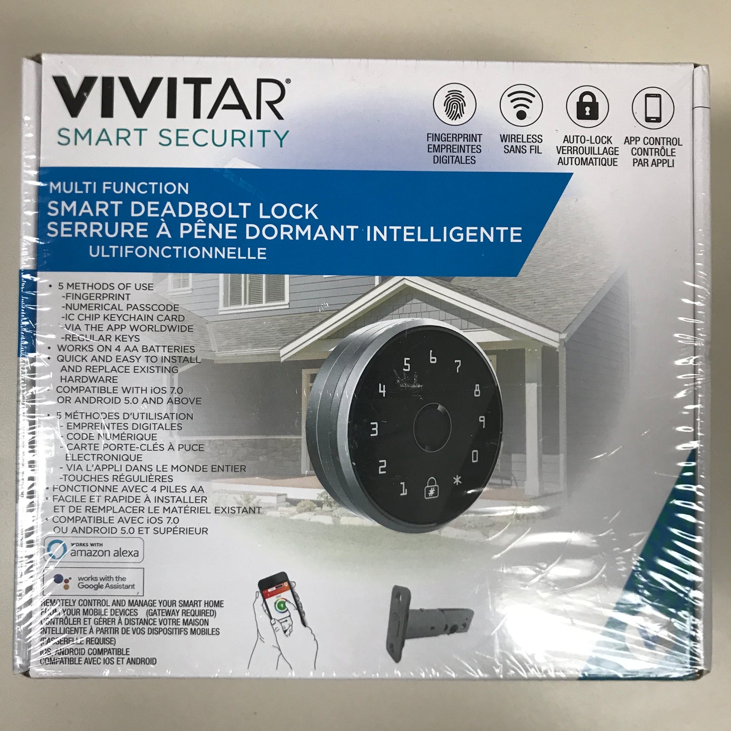 Vivitar Smart Security Deadbolt Lock - fingerprint, auto lock