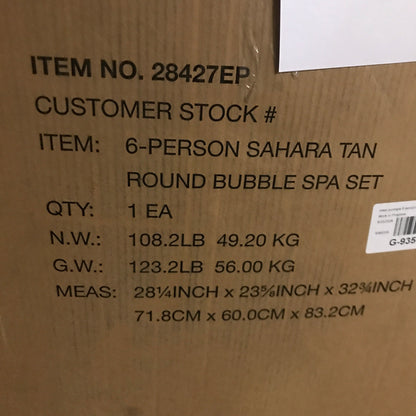 Intex PureSpa 6 Person Bubble Massage Inflatable Hot Tub Spa Set, Sahara Tan | 28427EP Bubble Massage