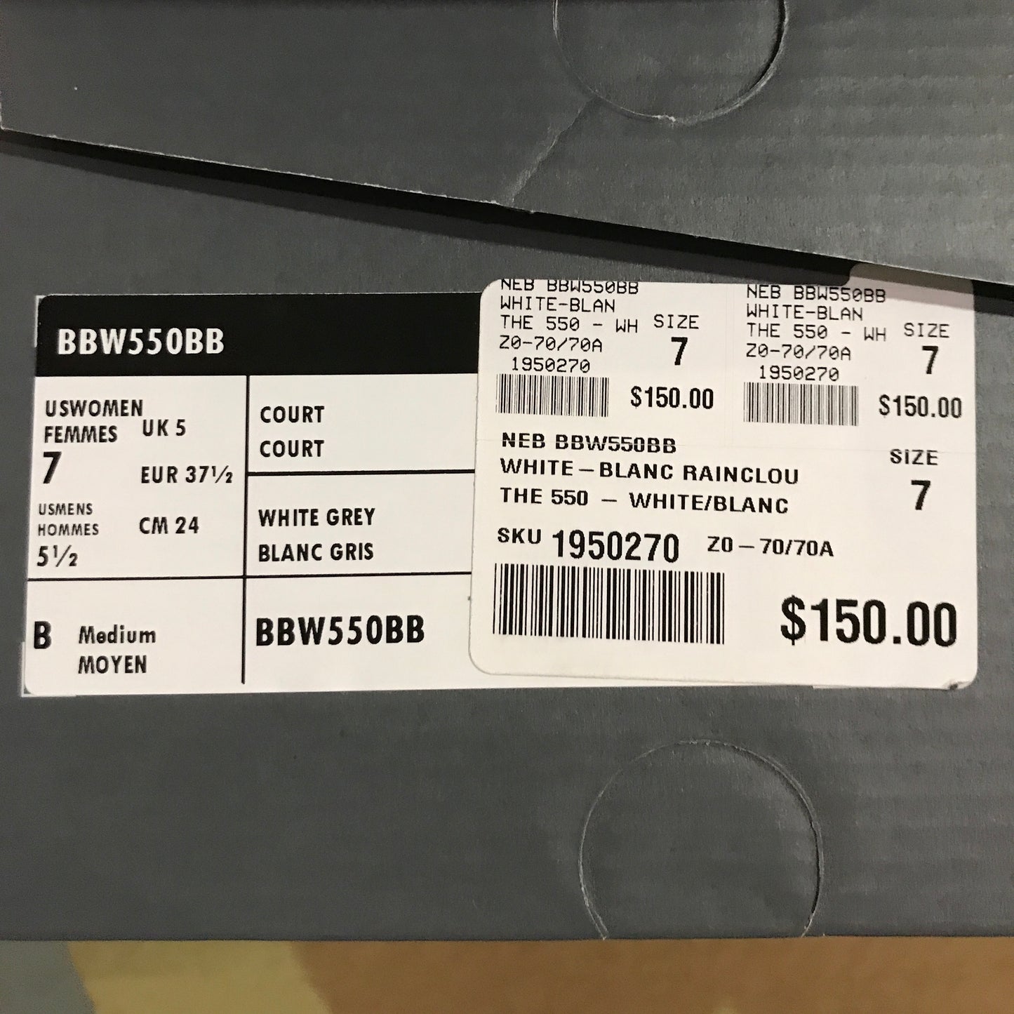 New Balance Women's 550 Shoe - White Grey