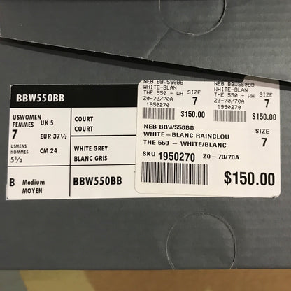 New Balance Women's 550 Shoe - White Grey