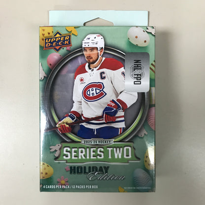2025-26 Upper Deck Series 2 Hockey Trading Cards Holiday Hanger Box