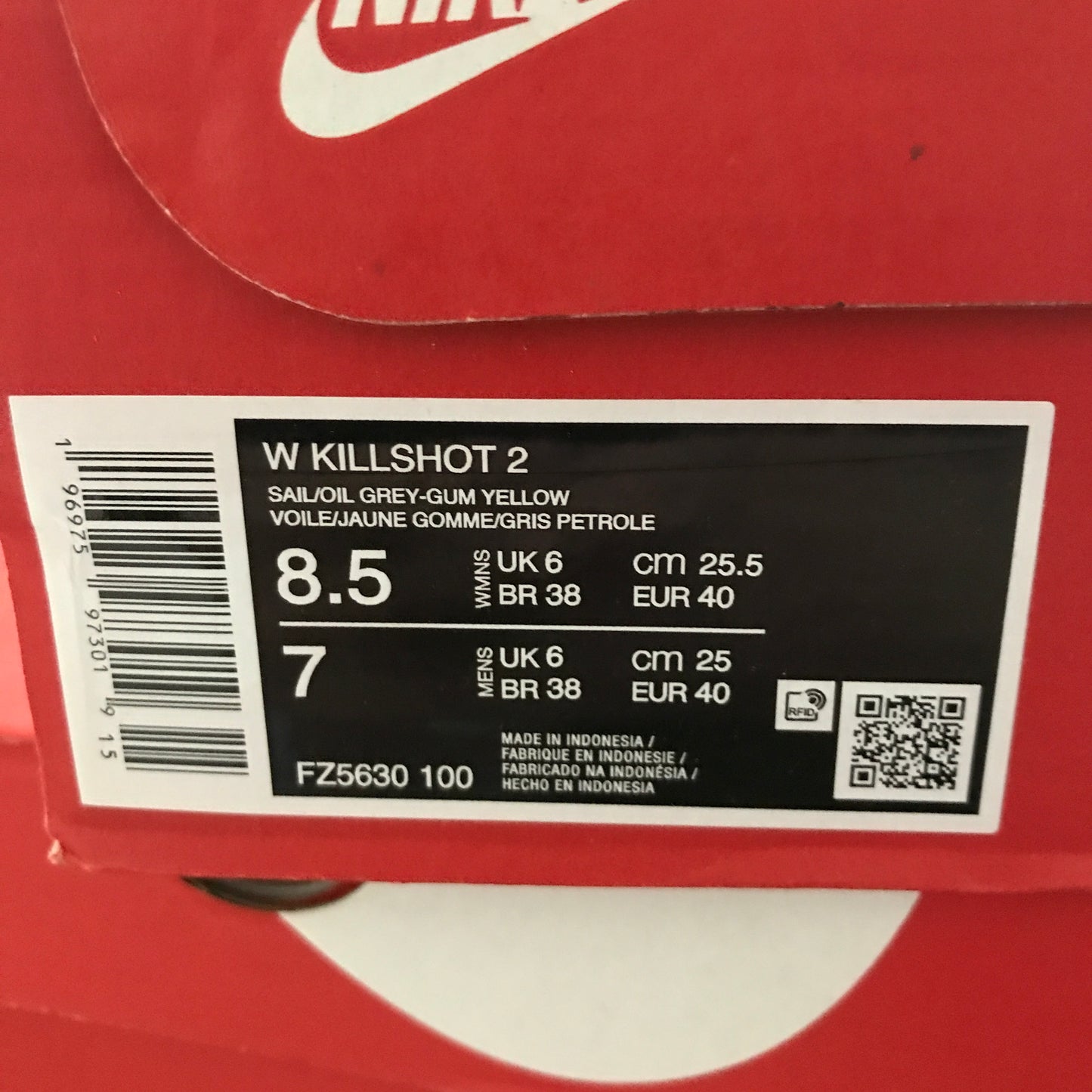 Nike Women's Killshot 2 - Sail/Gum Yellow/Oil Grey