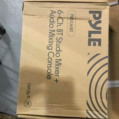 Pyle 6 Channel DJ Audio Mixer with Bluetooth Receiver, USB Computer Recording Interface, DSP Effects Processor, 48V Phantom Power, Sound Board for Studio Recording, Podcasting & Live Performance