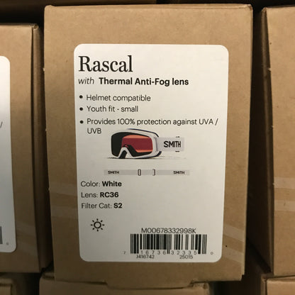 Smith Rascal Goggles for Youth - White / RC36