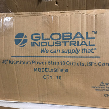Global Industries 48" 18 Outlet Aluminum Power Strip with 15-ft Cord ETL/cETL