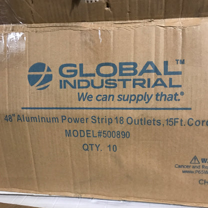 Global Industries 48" 18 Outlet Aluminum Power Strip with 15-ft Cord ETL/cETL
