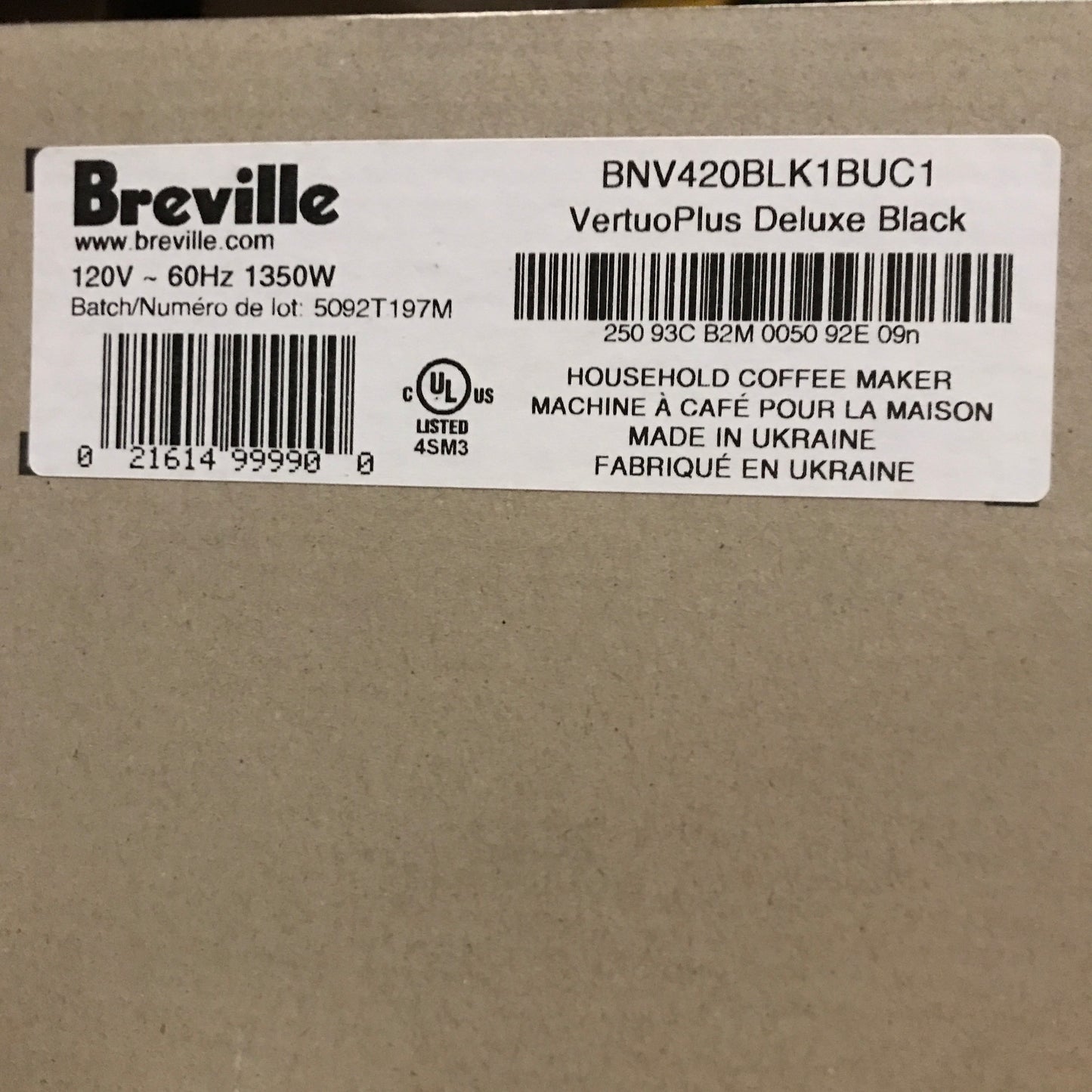 Nespresso VertuoPlus Deluxe Coffee and Espresso Machine by Breville - Black