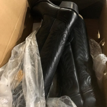 Ariat Ladies 16in Heritage R Toe StretchFit Deertan Boots - Black