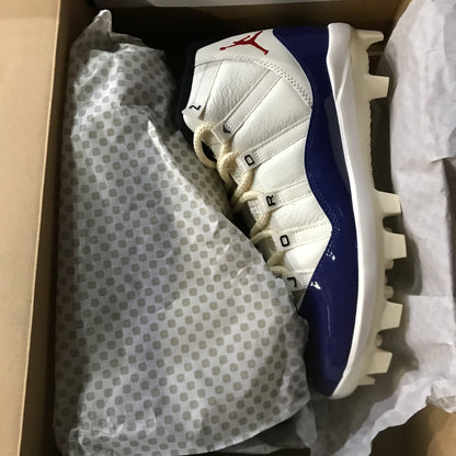 Jordan 11 Retro MCS Men's Baseball Cleats - White/Blue/Red