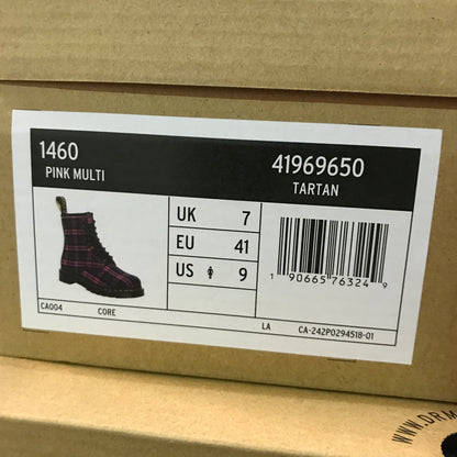 Dr. Martens 1460 Tartan Lace Up Boots - Pink Multi Tartan