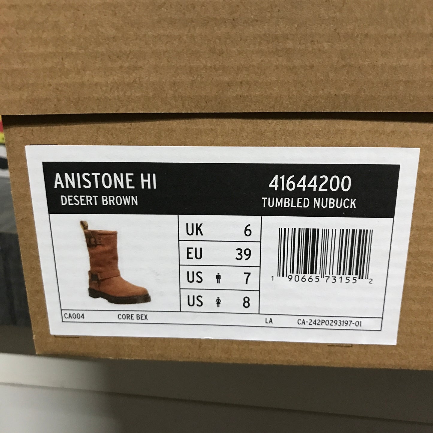 Dr. Martens Anistone Hi Tumbled Nubuck Biker Boots - Desert Brown