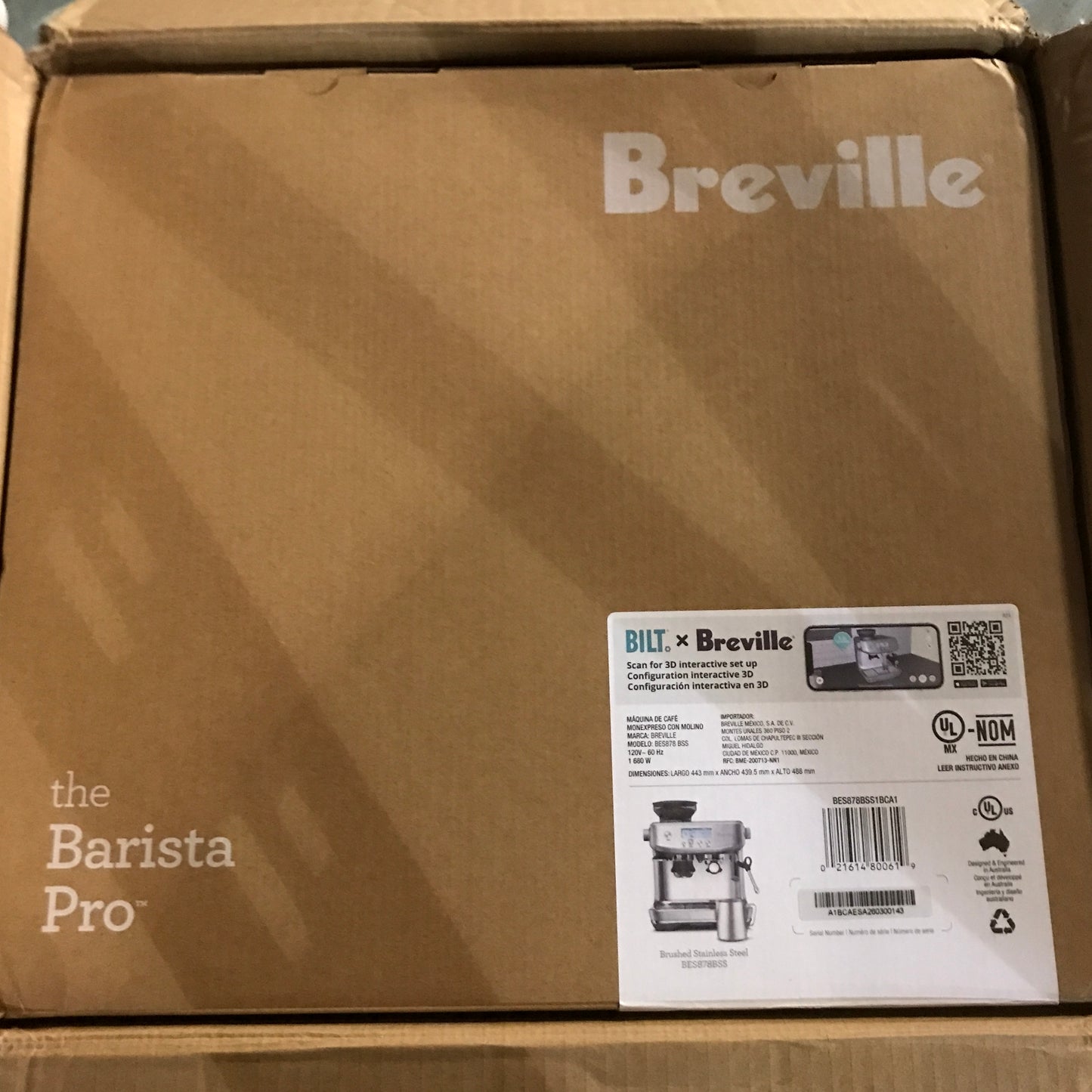 Breville BES878BSS Barista Pro Espresso Machine, Brushed Stainless Steel