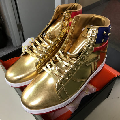 Donald Trump Gold Shoes 2024 Never Surrender High Top Sneaker