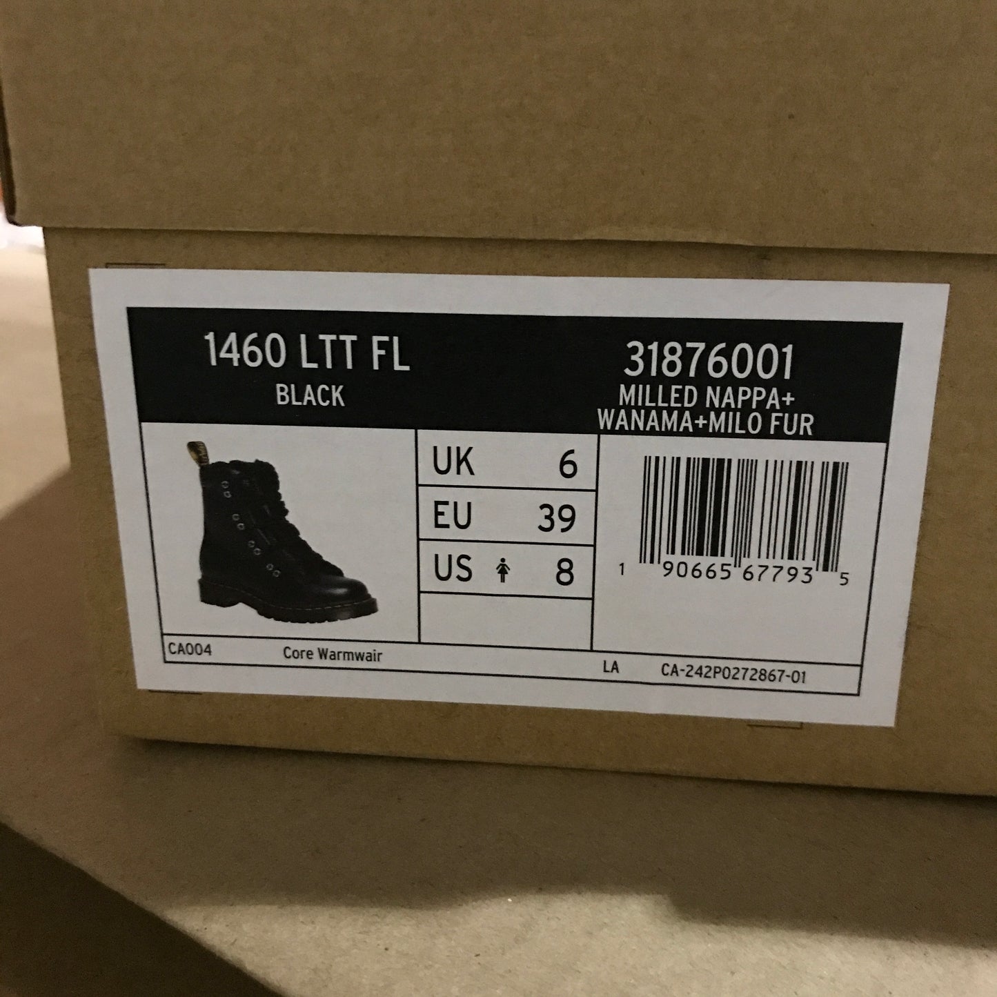 Dr. Martens 1460 Faux Fur Lined Leather Lace Up Boots