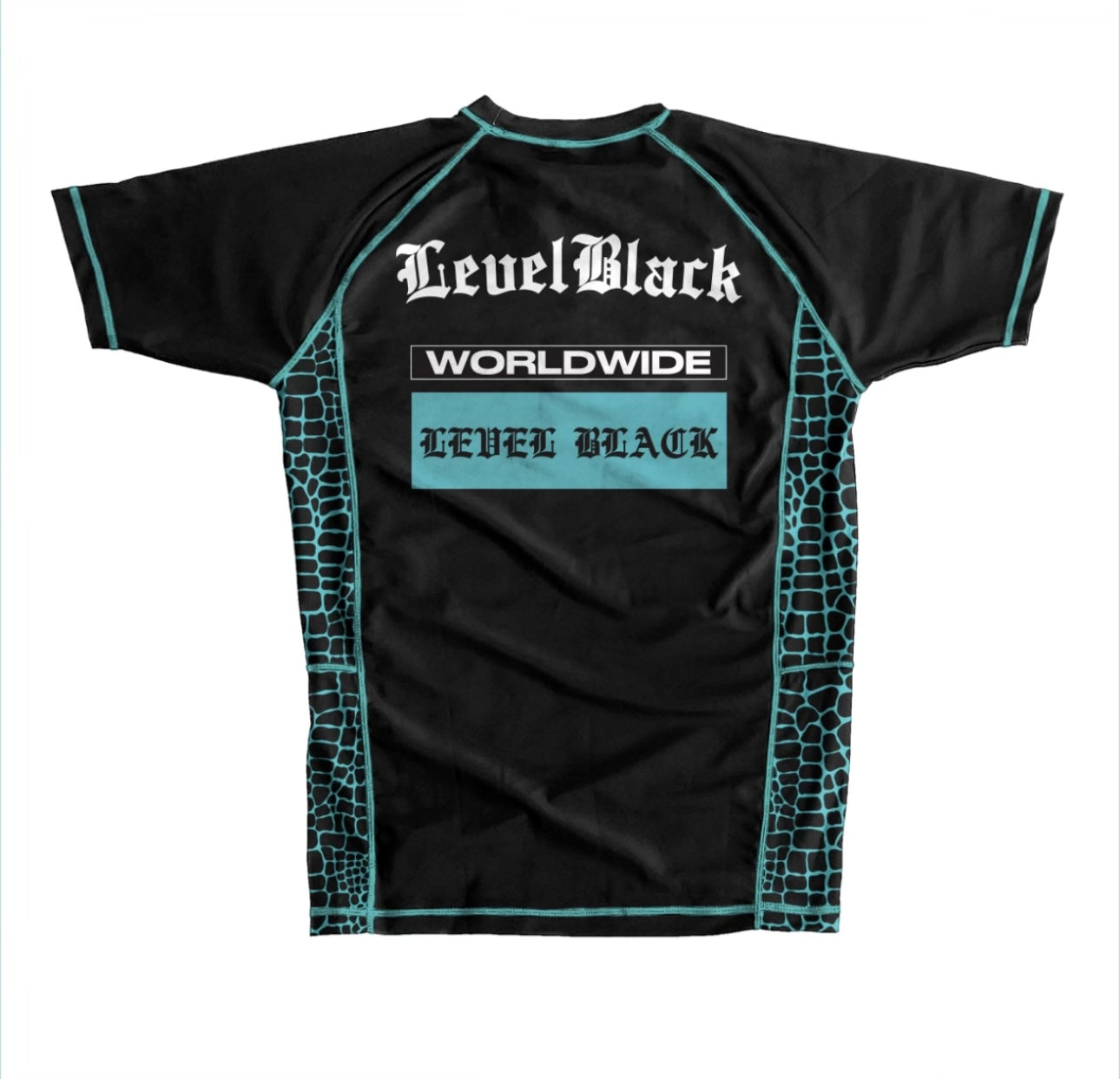 LEVEL BLACK Teal Python Rash Guard