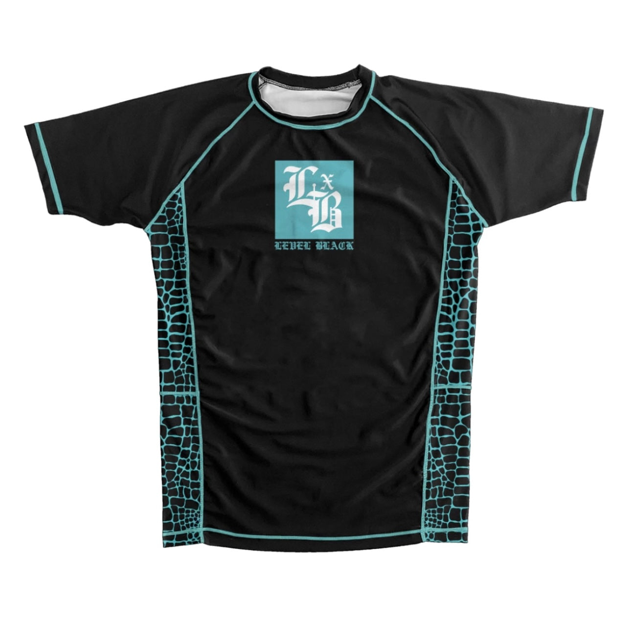 LEVEL BLACK Teal Python Rash Guard