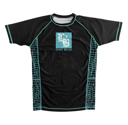 LEVEL BLACK Teal Python Rash Guard