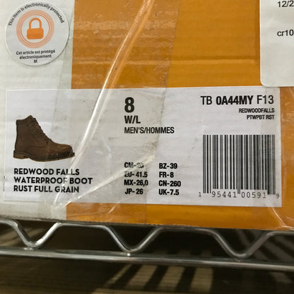 Timberland Rust Full-Grain Mens Redwood Falls Waterproof Boots