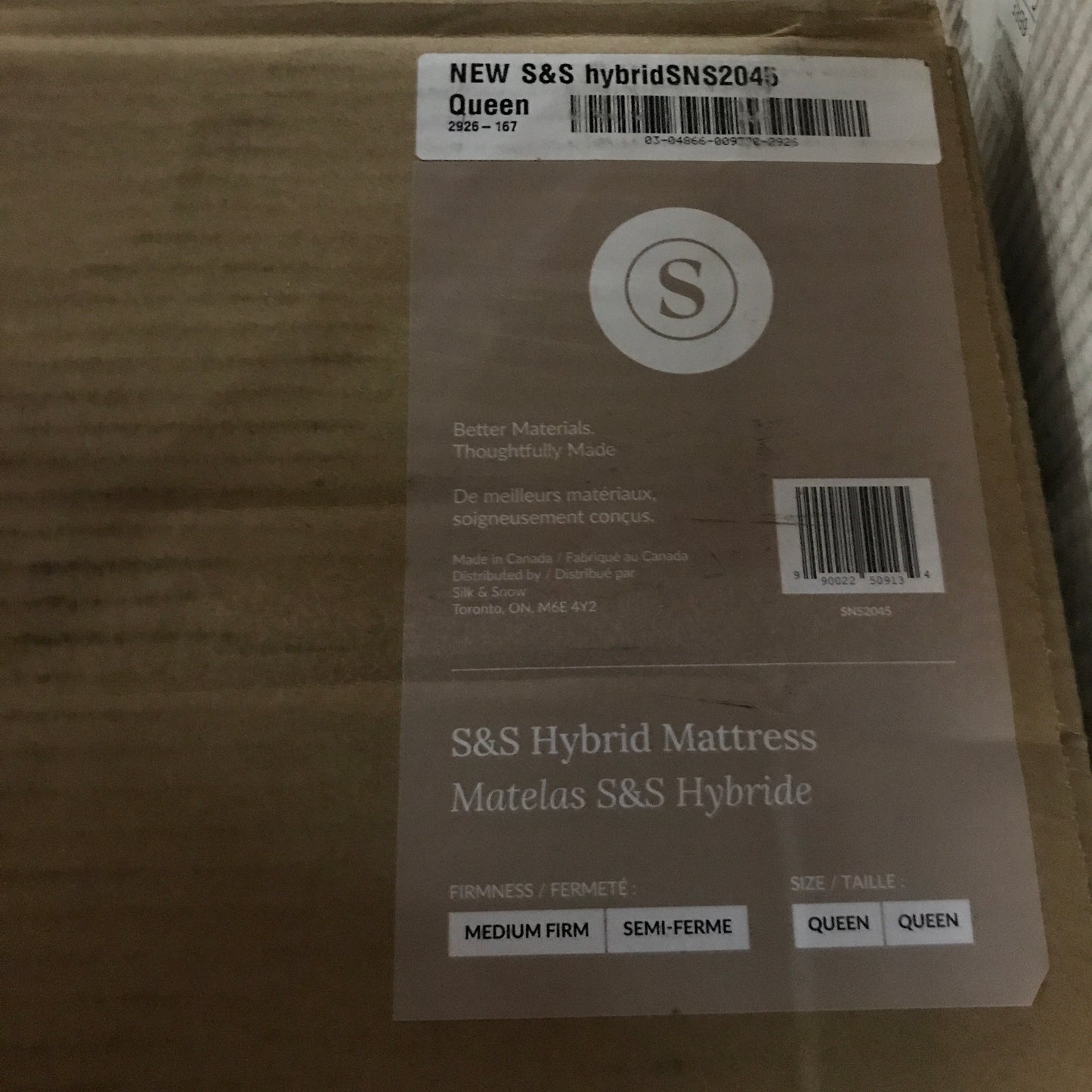Silk & Snow Hybrid Mattress - Queen, Medium-Firm