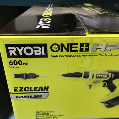 RYOBI ONE+ HP 18V Brushless EZClean 600 PSI 0.7 GPM Cordless Electric Power Cleaner Kit