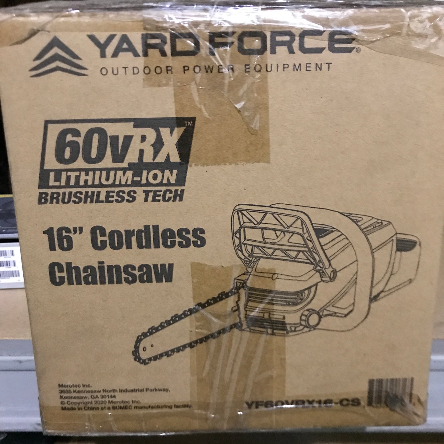YARDFORCE 60V Li-ion 16-in Cordless Electric Chainsaw