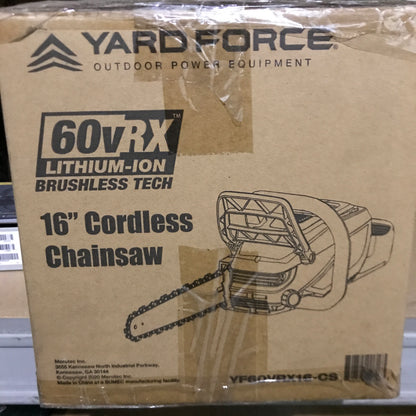 YARDFORCE 60V Li-ion 16-in Cordless Electric Chainsaw