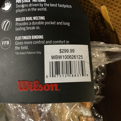 Wilson 12.5'' V125 A2000 SuperSkin Series Fastpitch Glove