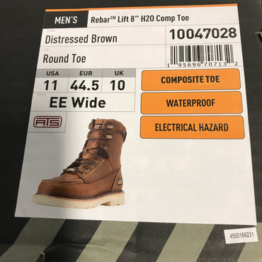 Ariat Men's Rebar Lift 8" Waterproof Composite Toe Work Boot - Distressed Brown
