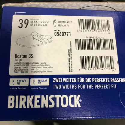 Birkenstock Boston Soft Footbed - Taupe Suede Leather