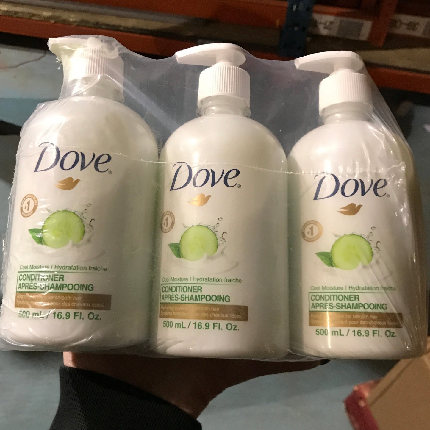 Dove Pro Cool Moisture Cucumber Conditioner 17oz/500ml - 3 Pack