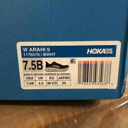 HOKA Women's Arahi 9 Running Shoes - Black / White