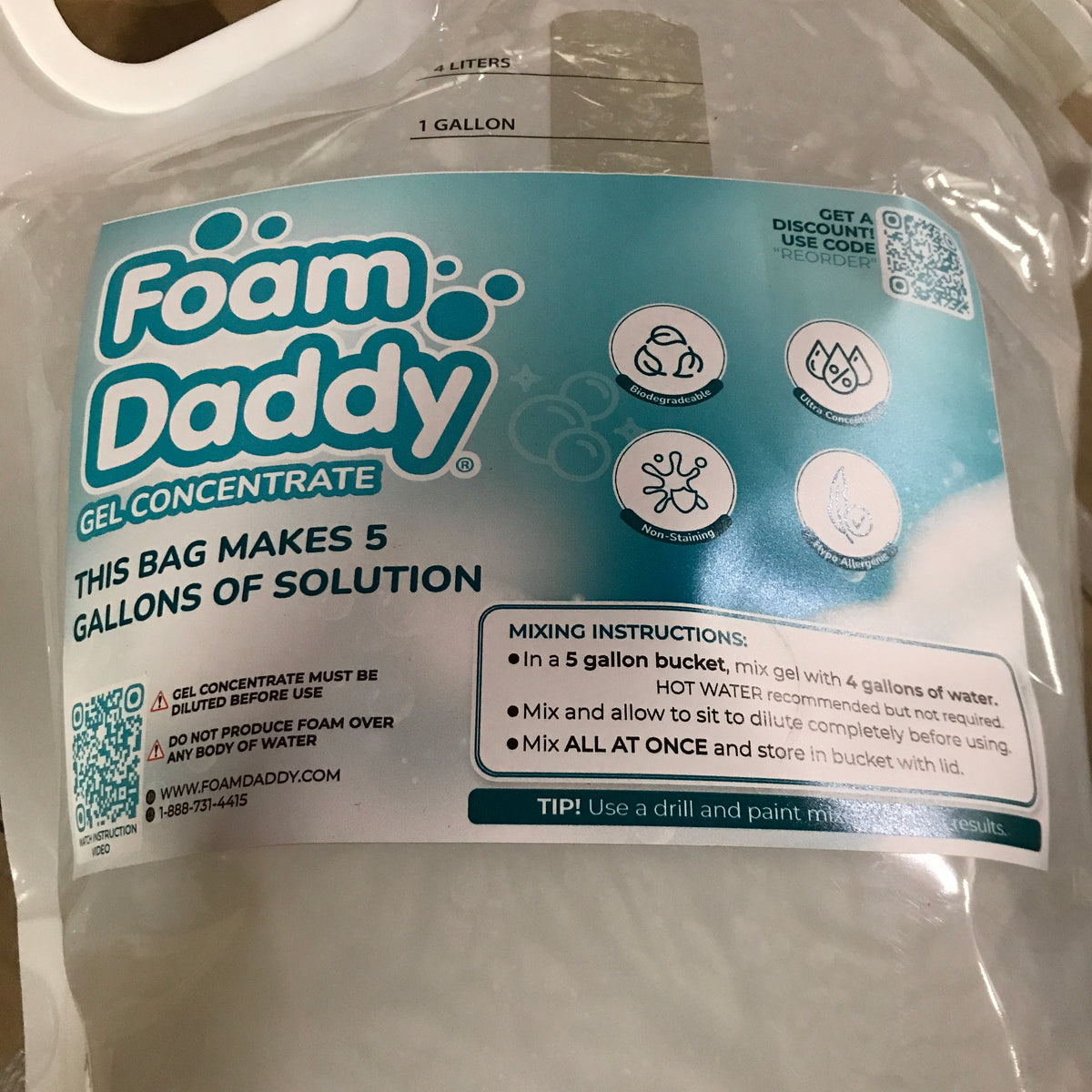 FoamDaddy Foam GEL - 1 Gallon Bag