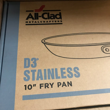 All-Clad D3 Stainless 3-ply Bonded Cookware, Fry Pan, 10 inch