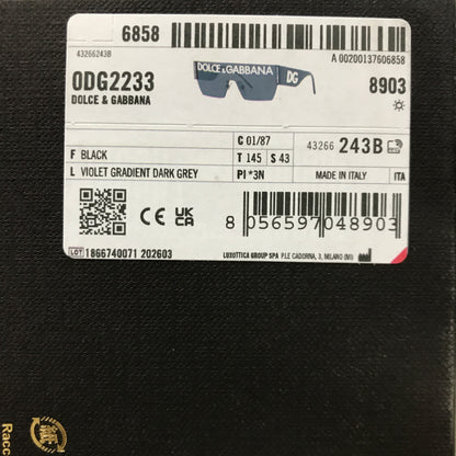 Dolce & Gabanna DG2233 Sunglasses - Black Frame / Dark Grey Lenses