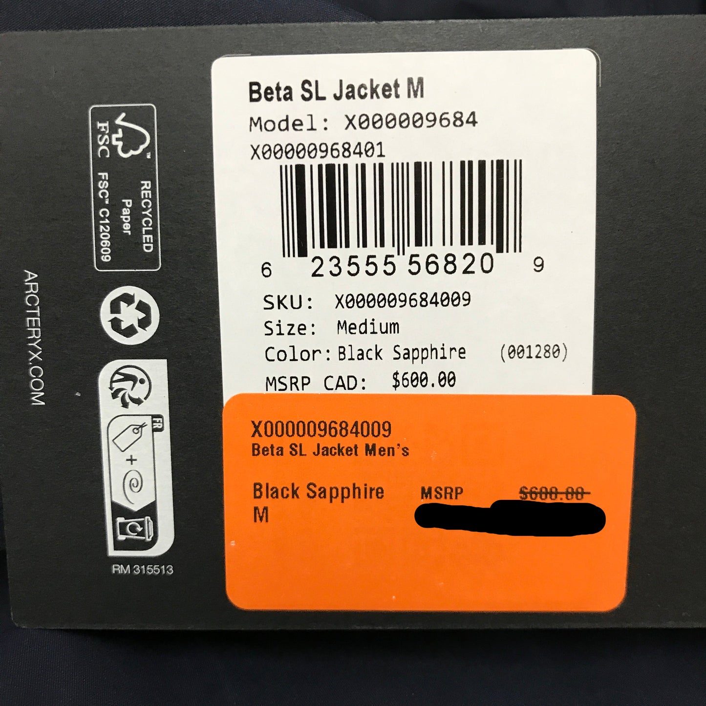 Arc'teryx Beta SL Jacket Men's - Black Sapphire