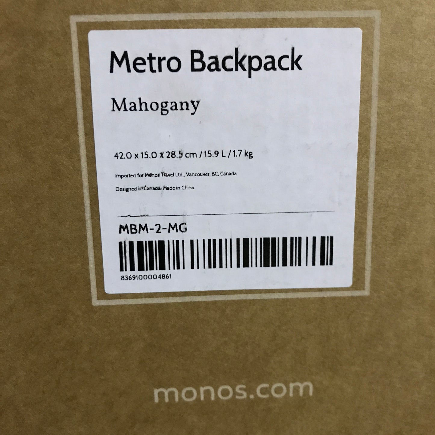 Monos Metro Backpack in Mahogany