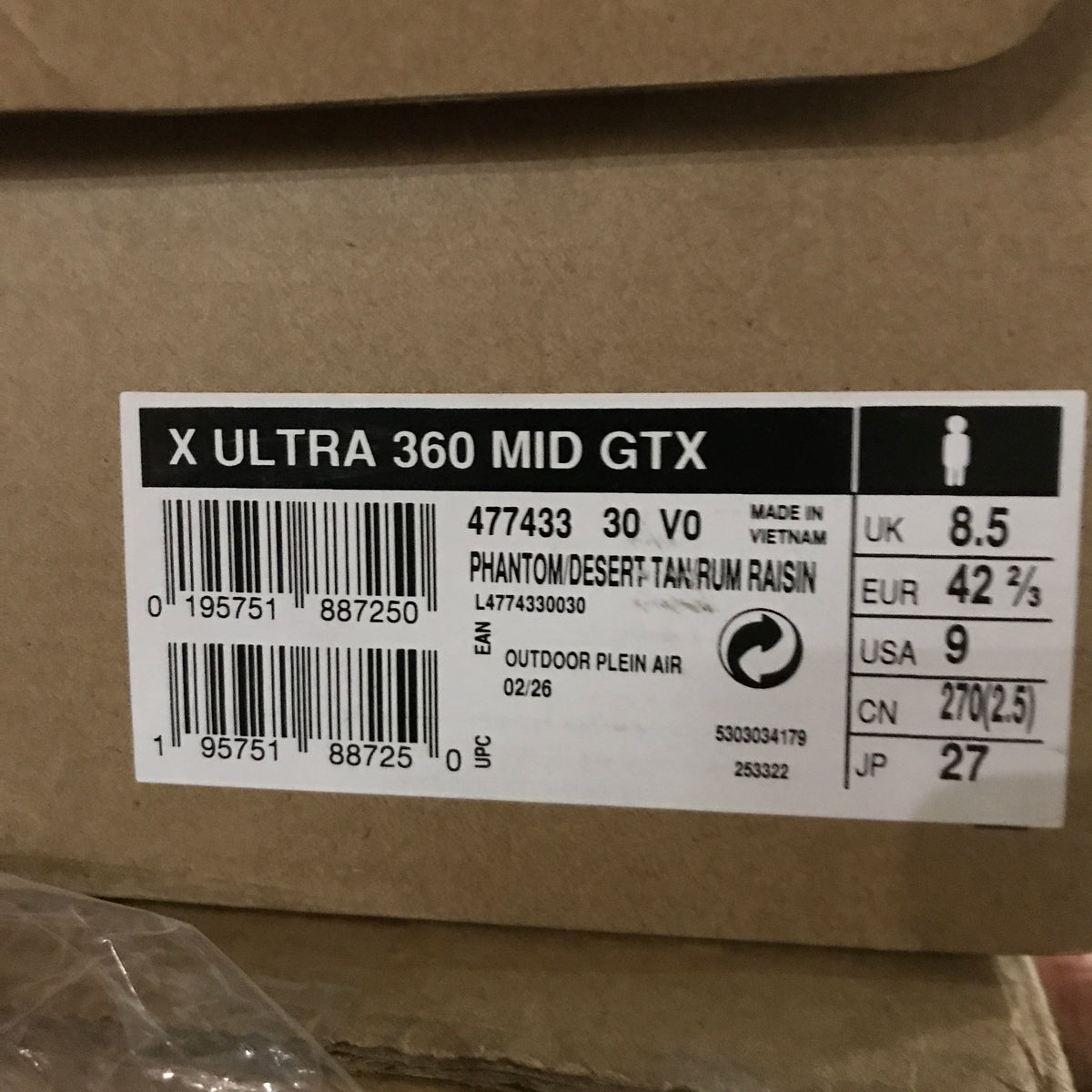 Salomon X ULTRA 360 MID GORE-TEX Men's Hiking & Backpacking Shoes - Phantom/Desert Tan/Rum Raisin