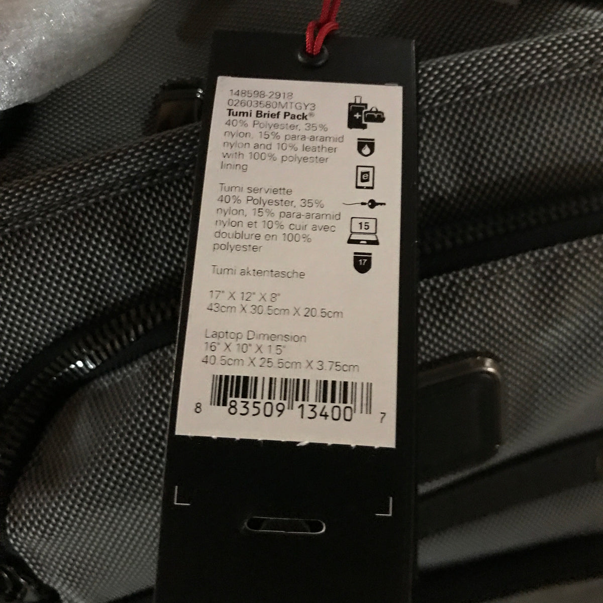 TUMI Alpha X Brief Pack - Grey