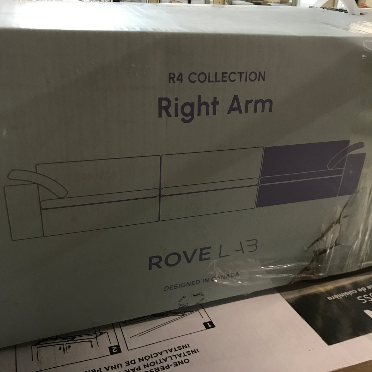 Rove Lab R4 Right Arm Sofa Seat - Helium Cloud