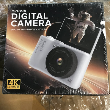 YROVJA 4K Digital Camera 64MP with 16X Zoom – White